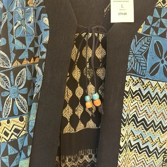 NWT Cold Water Creek Tie Front Cardigan - Picture 3 of 4